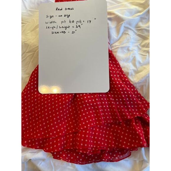 Scarlet Romance Polka Dot Ruched Drop Waist Floral applique Retro holiday Sz S/M - Picture 9 of 11